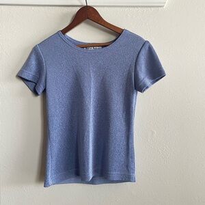 Vintage Sharon Anthony Periwinkle Crew Neck Blouse